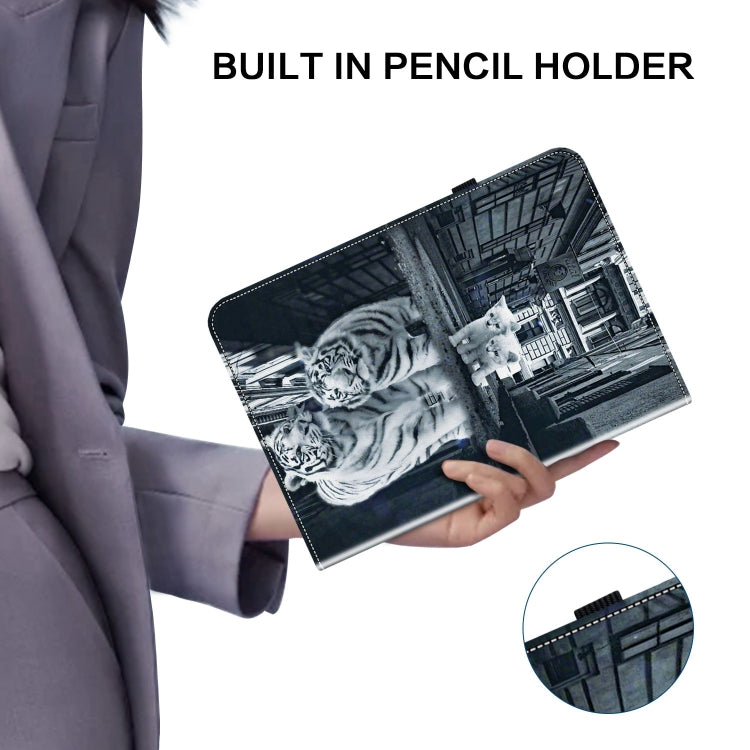 For Lenovo Tab M10 Plus HD 10.6 3rd Gen Crystal Texture Painted Leather Tablet Case(Cat Reflection Tiger) - Lenovo by PMC TechLife | Online Shopping South Africa | PMC TechLife | Buy Now Pay Later Mobicred