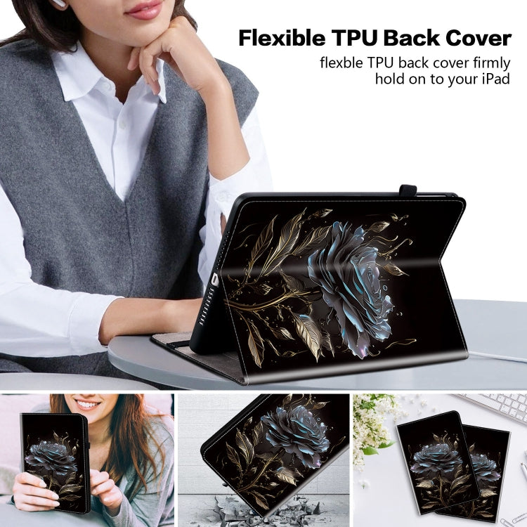 For Lenovo Tab P11 Pro Gen 2 11.2 Crystal Texture Painted Leather Tablet Case(Black Rose) - Lenovo by PMC TechLife | Online Shopping South Africa | PMC TechLife | Buy Now Pay Later Mobicred