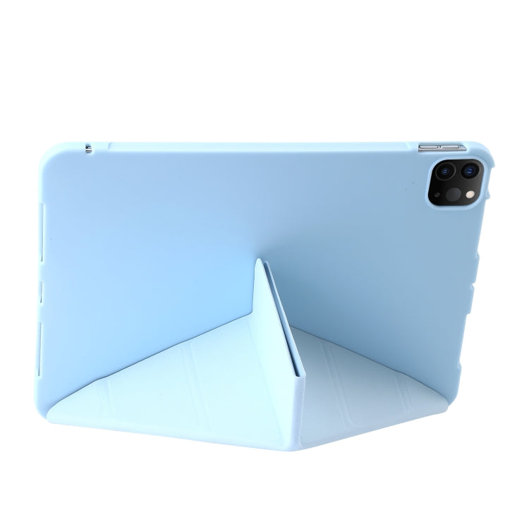 For iPad Pro 11 2024 TPU Deformation Flip Leather Tablet Case with Holder(Sky Blue) - iPad Pro 11 2024 Cases by PMC Jewellery | Online Shopping South Africa | PMC Jewellery | Buy Now Pay Later Mobicred