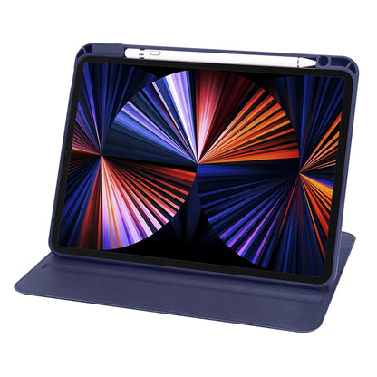 For iPad Air 11 2024 Acrylic 360 Degree Rotation Holder Leather Tablet Case(Dark Blue) - iPad Air 11 2024 Cases by PMC Jewellery | Online Shopping South Africa | PMC Jewellery | Buy Now Pay Later Mobicred