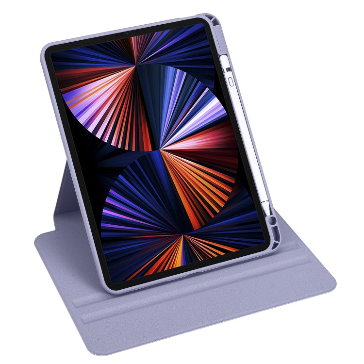 For iPad Air 11 2024 Acrylic 360 Degree Rotation Holder Leather Tablet Case(Lavender Purple) - iPad Air 11 2024 Cases by PMC Jewellery | Online Shopping South Africa | PMC Jewellery | Buy Now Pay Later Mobicred