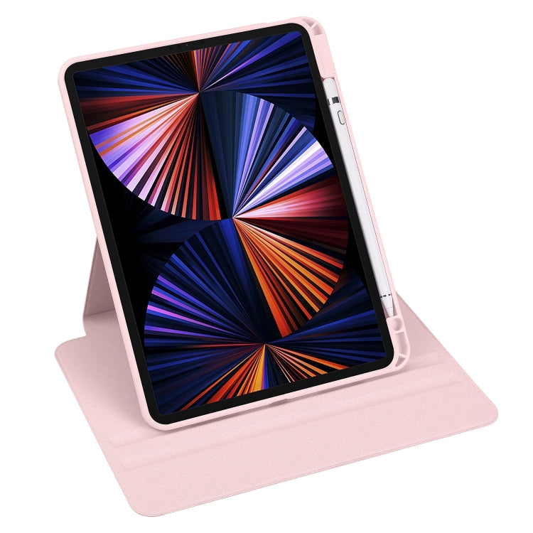 For iPad Air 13 2024 Acrylic 360 Degree Rotation Holder Leather Tablet Case(Sand Pink) - iPad Air 13 2024 Cases by PMC Jewellery | Online Shopping South Africa | PMC Jewellery | Buy Now Pay Later Mobicred