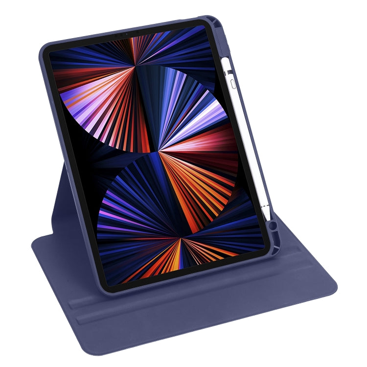 For iPad Air 13 2024 Acrylic 360 Degree Rotation Holder Leather Tablet Case(Dark Blue) - iPad Air 13 2024 Cases by PMC Jewellery | Online Shopping South Africa | PMC Jewellery | Buy Now Pay Later Mobicred