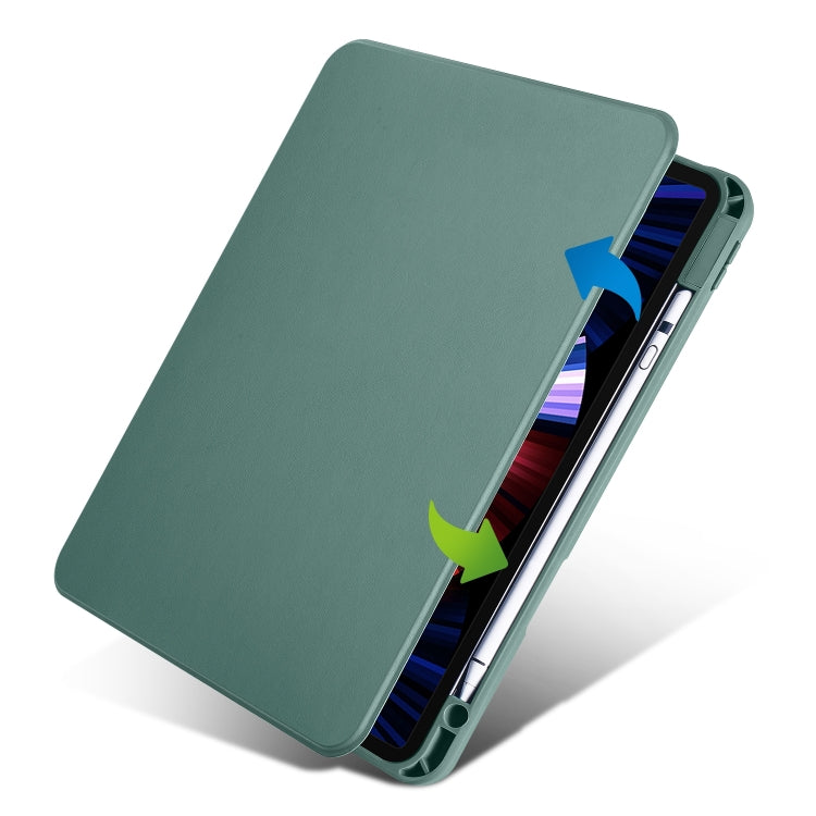 For iPad Air 13 2024 Acrylic 360 Degree Rotation Holder Leather Tablet Case(Pine Green) - iPad Air 13 2024 Cases by PMC Jewellery | Online Shopping South Africa | PMC Jewellery | Buy Now Pay Later Mobicred