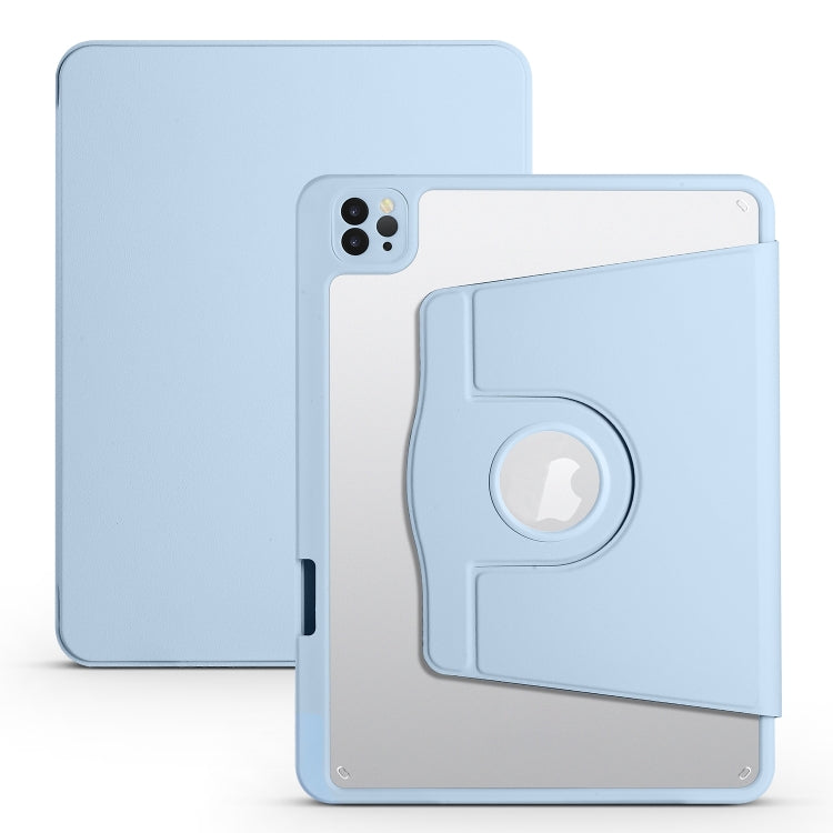 For iPad Pro 11 2024 Acrylic 360 Degree Rotation Holder Leather Tablet Case(Ice Blue) - iPad Pro 11 2024 Cases by PMC Jewellery | Online Shopping South Africa | PMC Jewellery | Buy Now Pay Later Mobicred