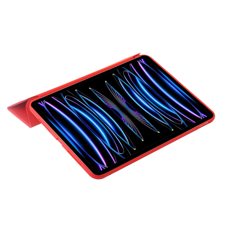 For iPad Pro 13 2024 Three-fold Holder Flip Tablet Leather Case(Red) - iPad Pro 13 2024 Cases by PMC TechLife | Online Shopping South Africa | PMC TechLife | Buy Now Pay Later Mobicred