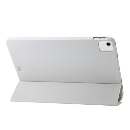 For iPad Air 11 2024 Three-fold Holder Flip Tablet Leather Case(Grey) - iPad Air 11 2024 Cases by PMC Jewellery | Online Shopping South Africa | PMC Jewellery | Buy Now Pay Later Mobicred