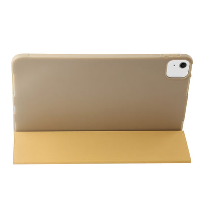 For iPad Air 11 2024 Three-fold Holder Flip Tablet Leather Case(Gold) - iPad Air 11 2024 Cases by PMC Jewellery | Online Shopping South Africa | PMC Jewellery | Buy Now Pay Later Mobicred