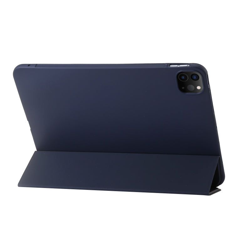 For iPad Pro 11 2024 Three-fold Holder Flip Tablet Leather Case(Dark Blue) - iPad Pro 11 2024 Cases by PMC Jewellery | Online Shopping South Africa | PMC Jewellery | Buy Now Pay Later Mobicred