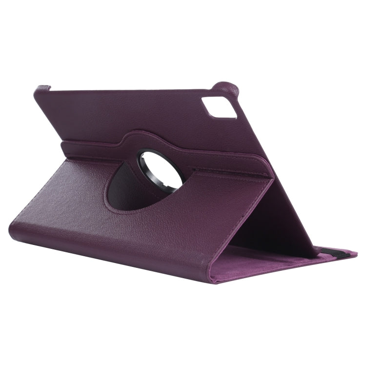 For iPad Air 13 2024 360 Degree Rotation Litchi Texture Leather Tablet Case with Holder(Purple) - iPad Air 13 2024 Cases by PMC Jewellery | Online Shopping South Africa | PMC Jewellery | Buy Now Pay Later Mobicred