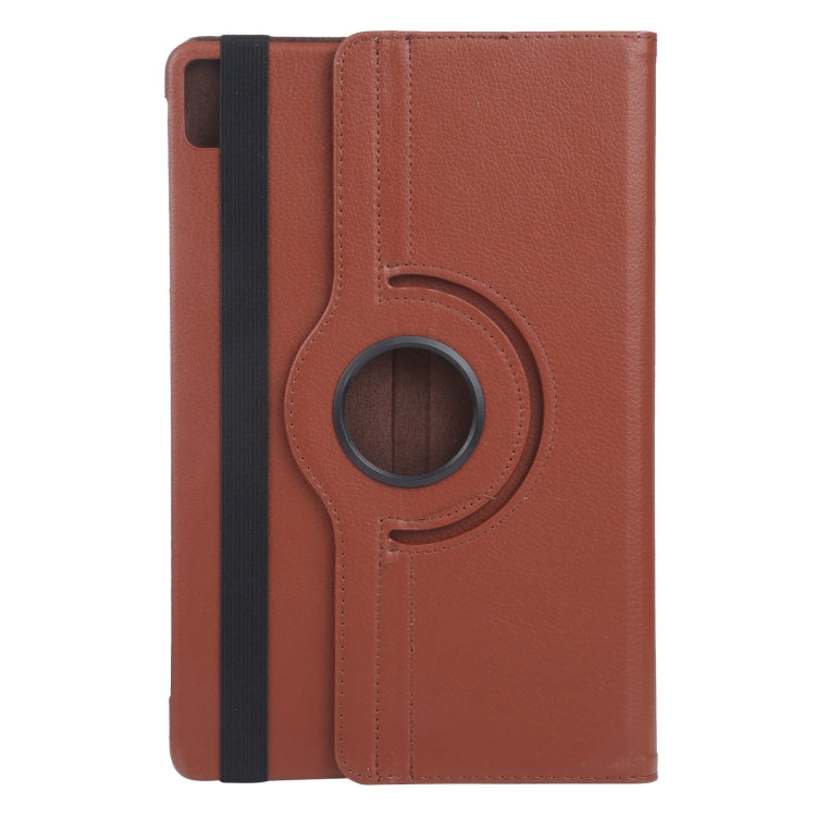 For iPad Air 11 2024 360 Degree Rotation Litchi Texture Leather Tablet Case with Holder(Brown) - iPad Air 11 2024 Cases by PMC Jewellery | Online Shopping South Africa | PMC Jewellery | Buy Now Pay Later Mobicred