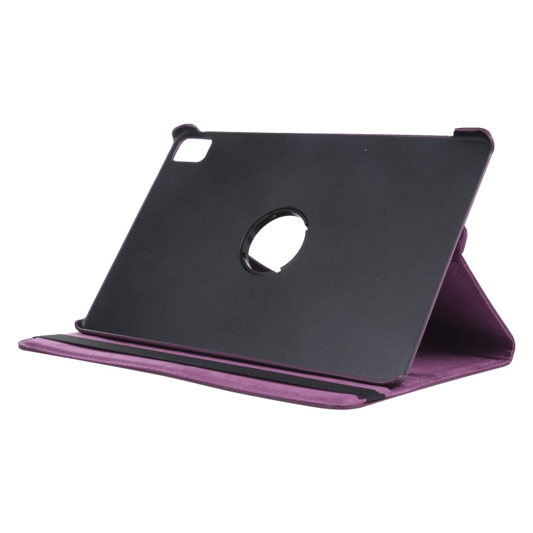 For iPad Pro 11 2024 360 Degree Rotation Litchi Texture Leather Tablet Case with Holder(Purple) - iPad Pro 11 2024 Cases by PMC Jewellery | Online Shopping South Africa | PMC Jewellery | Buy Now Pay Later Mobicred