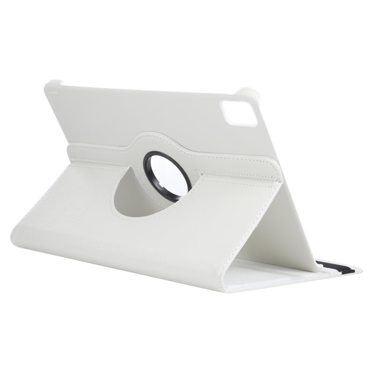 For iPad Pro 11 2024 360 Degree Rotation Litchi Texture Leather Tablet Case with Holder(White) - iPad Pro 11 2024 Cases by PMC Jewellery | Online Shopping South Africa | PMC Jewellery | Buy Now Pay Later Mobicred