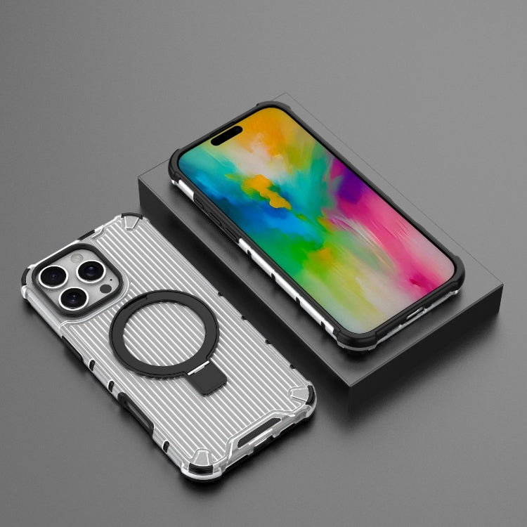 For iPhone 16 Pro Max Grating Holder Shockproof Phone Case(Transparent) - iPhone 16 Pro Max Cases by PMC TechLife | Online Shopping South Africa | PMC TechLife | Buy Now Pay Later Mobicred