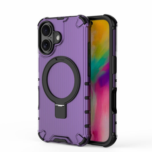 For iPhone 16 Grating Holder Shockproof Phone Case(Purple) - iPhone 16 Cases by PMC Jewellery | Online Shopping South Africa | PMC Jewellery | Buy Now Pay Later Mobicred