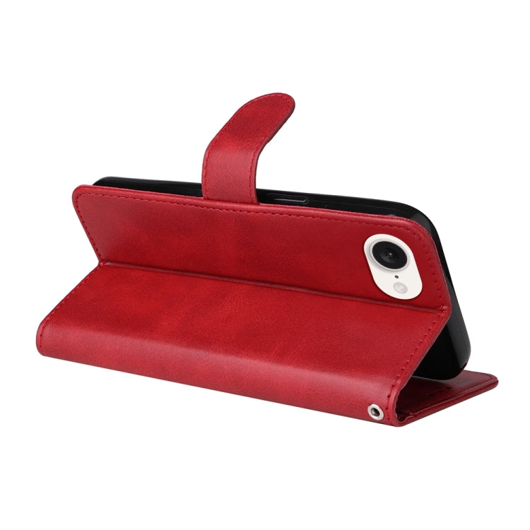 For iPhone 16e Classic Calf Texture Flip Leather Phone Case(Red) - iPhone 16e Cases by PMC TechLife | Online Shopping South Africa | PMC TechLife | Buy Now Pay Later Mobicred