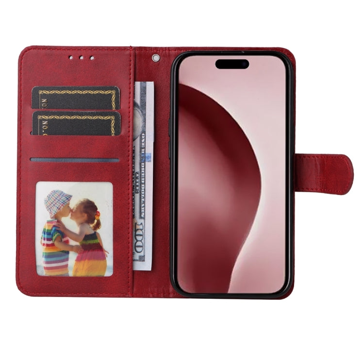 For iPhone 16 Pro Classic Calf Texture Flip Leather Phone Case(Red) - iPhone 16 Pro Cases by PMC Jewellery | Online Shopping South Africa | PMC Jewellery | Buy Now Pay Later Mobicred