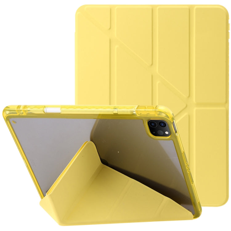 For iPad Pro 13 2024 Clear Acrylic Deformation Leather Tablet Case(Yellow) - iPad Pro 13 2024 Cases by PMC Jewellery | Online Shopping South Africa | PMC Jewellery | Buy Now Pay Later Mobicred