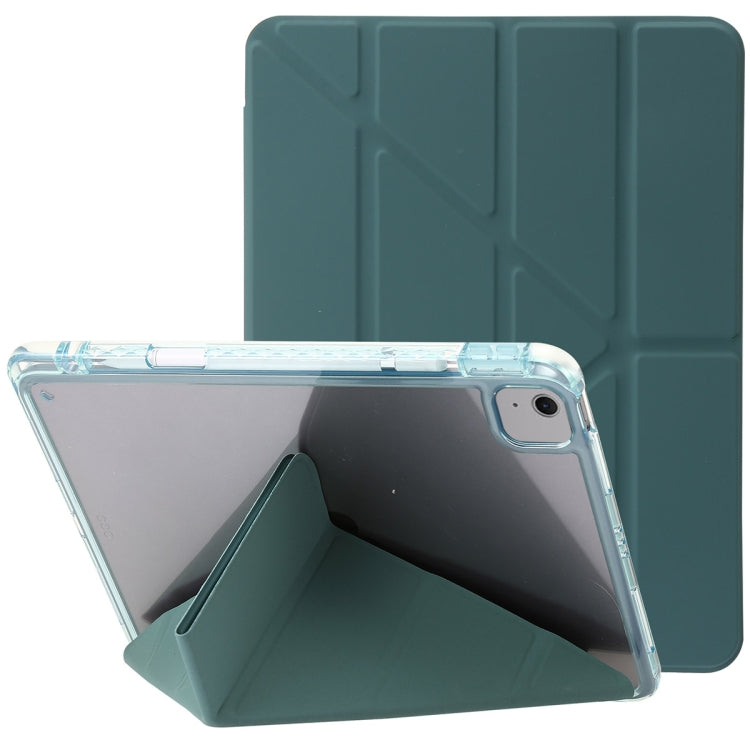 For iPad Air 13 2024 Clear Acrylic Deformation Leather Tablet Case(Dark Green) - iPad Air 13 2024 Cases by PMC Jewellery | Online Shopping South Africa | PMC Jewellery | Buy Now Pay Later Mobicred