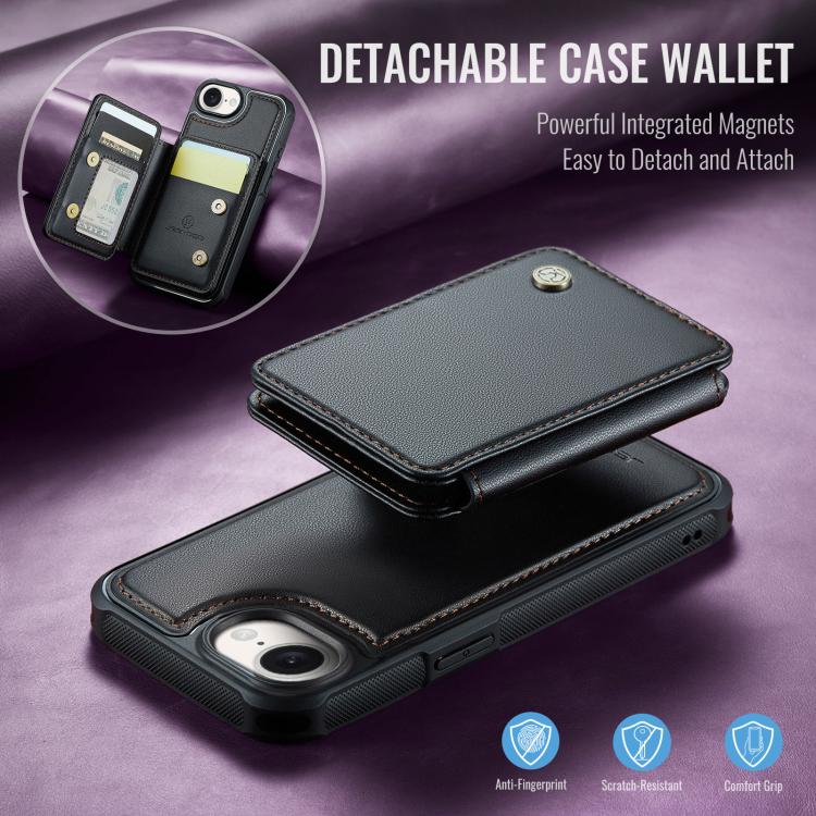 For iPhone 16e JEEHOOD J05 Business Magnetic Style RFID Leather Phone Case(Black) - free shipping - PMc TechLife - Order now!