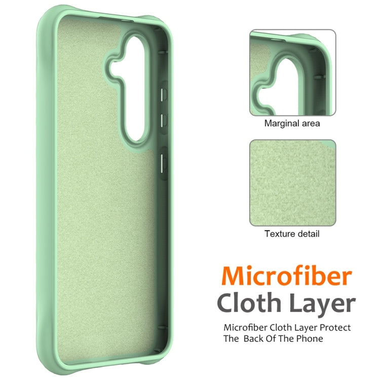 For Samsung Galaxy S25 5G Wave Texture MagSafe Magnetic Liquid Silicone Phone Case(Green) - Galaxy S25 5G Cases by PMC Jewellery | Online Shopping South Africa | PMC Jewellery | Buy Now Pay Later Mobicred