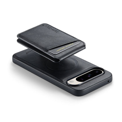 For Google Pixel 9 Pro Fierre Shann Oil Wax Cow Leather Magnetic Card Holder Phone Case(Black) - Google Cases by FIERRE SHANN | Online Shopping South Africa | PMC Jewellery | Buy Now Pay Later Mobicred