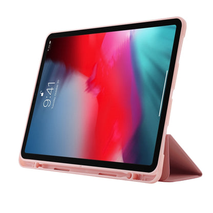 For iPad Pro 13 2024 Skin Feel Tri-fold Leather Tablet Case with Pen Slot(Pink) - iPad Pro 13 2024 Cases by PMC Jewellery | Online Shopping South Africa | PMC Jewellery | Buy Now Pay Later Mobicred