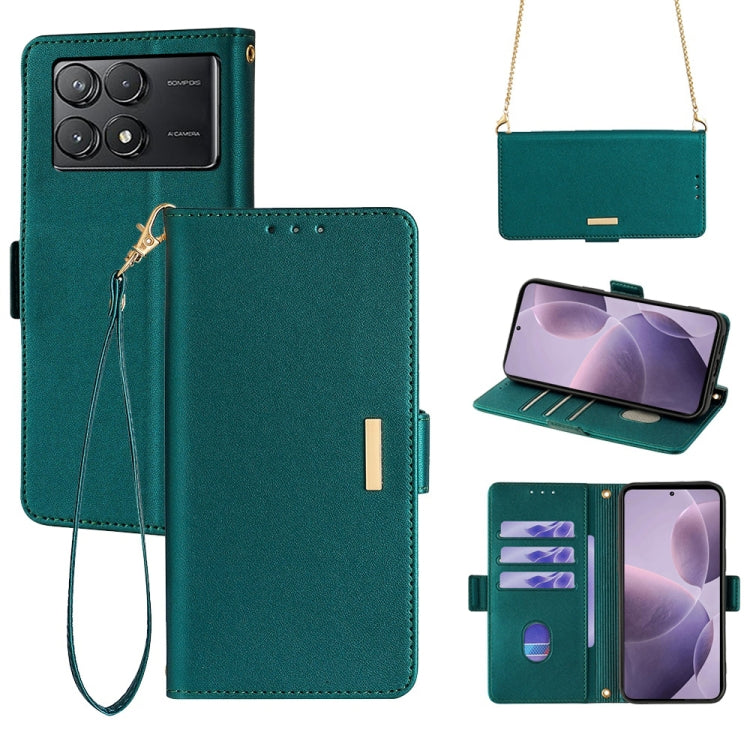 For Xiaomi Redmi K70 5G / K70 Pro 5G Crossbody Chain Leather Phone Case(Green) - K70 Pro Cases by PMC Jewellery | Online Shopping South Africa | PMC Jewellery | Buy Now Pay Later Mobicred