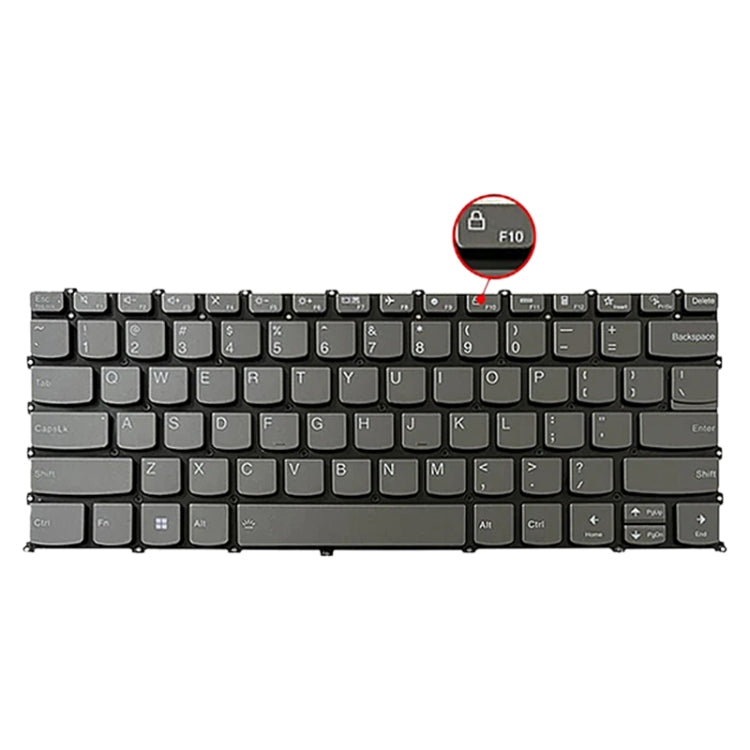 For Lenovo IdeaPad 5 / Yoga Slim 7 Pro  US Version Laptop Backlight Keyboard, F10 Key with Lock Icon(Grey) - Lenovo Spare Parts by PMC Jewellery | Online Shopping South Africa | PMC Jewellery | Buy Now Pay Later Mobicred