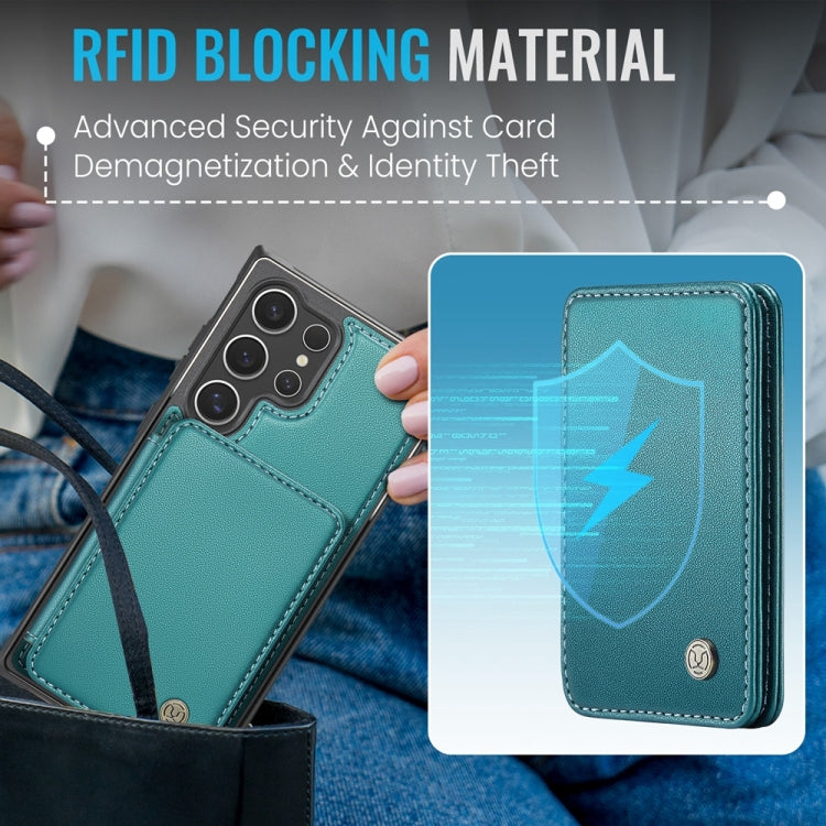 For Samsung Galaxy S24 Ultra 5G JEEHOOD J05 Business Magnetic Style RFID Leather Phone Case(Blue Green) - Galaxy S24 Ultra 5G Cases by JEEHOOD | Online Shopping South Africa | PMC Jewellery | Buy Now Pay Later Mobicred