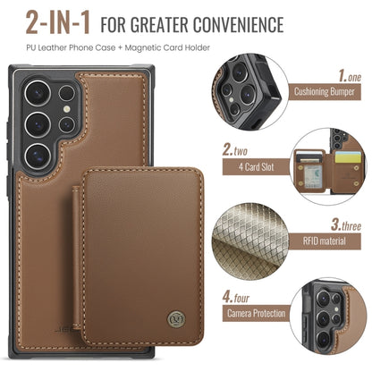 For Samsung Galaxy S24 Ultra 5G JEEHOOD J05 Business Magnetic Style RFID Leather Phone Case(Brown) - Galaxy S24 Ultra 5G Cases by JEEHOOD | Online Shopping South Africa | PMC Jewellery | Buy Now Pay Later Mobicred