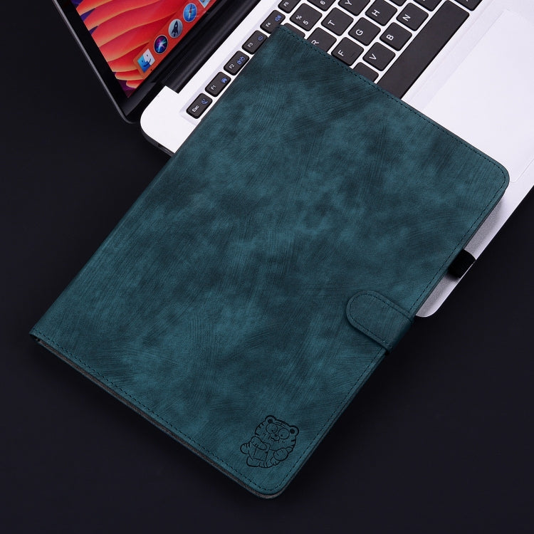 For iPad Air 13 2025 / 2024 Embossed Tiger Pattern Leather Tablet Case(Dark Blue) - iPad Air 13 2025 / 2024 Cases by PMC Jewellery | Online Shopping South Africa | PMC Jewellery | Buy Now Pay Later Mobicred