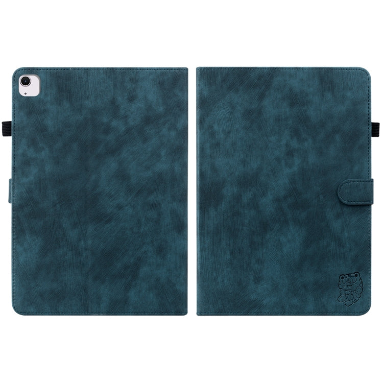 For iPad Air 13 2025 / 2024 Embossed Tiger Pattern Leather Tablet Case(Dark Blue) - iPad Air 13 2025 / 2024 Cases by PMC Jewellery | Online Shopping South Africa | PMC Jewellery | Buy Now Pay Later Mobicred