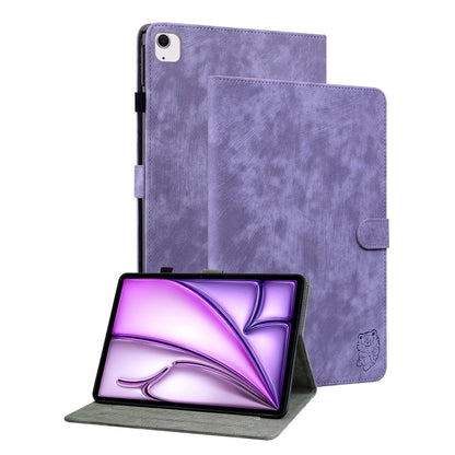 For iPad Air 11 2024 Embossed Tiger Pattern Leather Tablet Case(Purple) - iPad Air 11 2024 Cases by PMC Jewellery | Online Shopping South Africa | PMC Jewellery | Buy Now Pay Later Mobicred