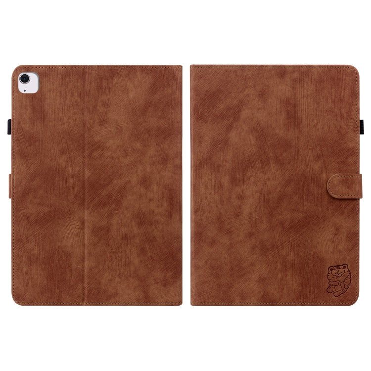 For iPad Air 11 2024 Embossed Tiger Pattern Leather Tablet Case(Brown) - iPad Air 11 2024 Cases by PMC Jewellery | Online Shopping South Africa | PMC Jewellery | Buy Now Pay Later Mobicred