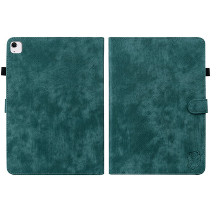 For iPad Air 11 2024 Embossed Tiger Pattern Leather Tablet Case(Dark Green) - iPad Air 11 2024 Cases by PMC Jewellery | Online Shopping South Africa | PMC Jewellery | Buy Now Pay Later Mobicred