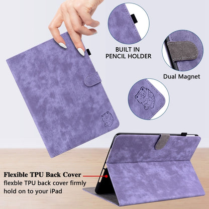 For iPad Pro 11 2024 Embossed Tiger Pattern Leather Tablet Case(Purple) - iPad Pro 11 2024 Cases by PMC Jewellery | Online Shopping South Africa | PMC Jewellery | Buy Now Pay Later Mobicred