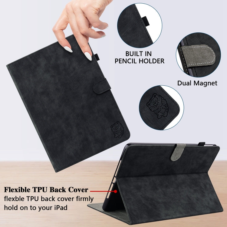 For iPad Pro 11 2024 Embossed Tiger Pattern Leather Tablet Case(Black) - iPad Pro 11 2024 Cases by PMC TechLife | Online Shopping South Africa | PMC TechLife | Buy Now Pay Later Mobicred