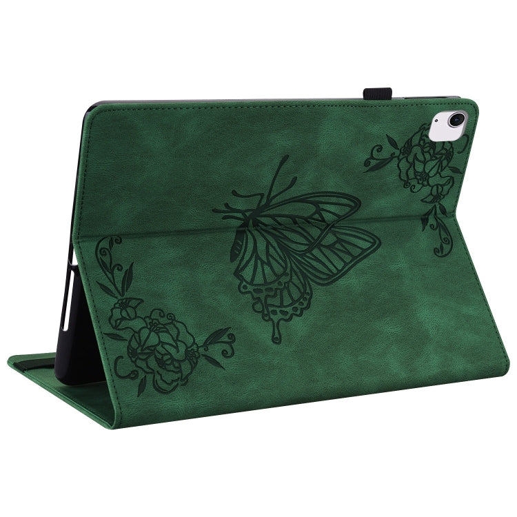 For iPad Air 11 2024 Butterfly Flower Embossed Leather Tablet Case(Green) - iPad Air 11 2024 Cases by PMC Jewellery | Online Shopping South Africa | PMC Jewellery | Buy Now Pay Later Mobicred