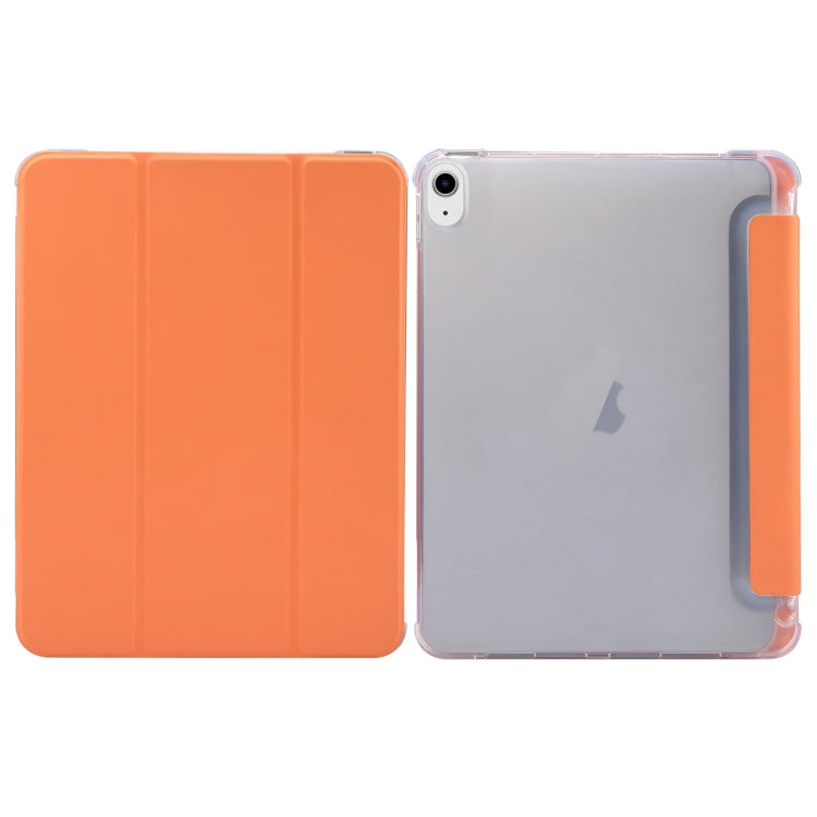 For iPad Air 11 2024 3-folding Electric Pressed Skin Texture Leather Tablet Case(Orange) - iPad Air 11 2024 Cases by PMC Jewellery | Online Shopping South Africa | PMC Jewellery | Buy Now Pay Later Mobicred