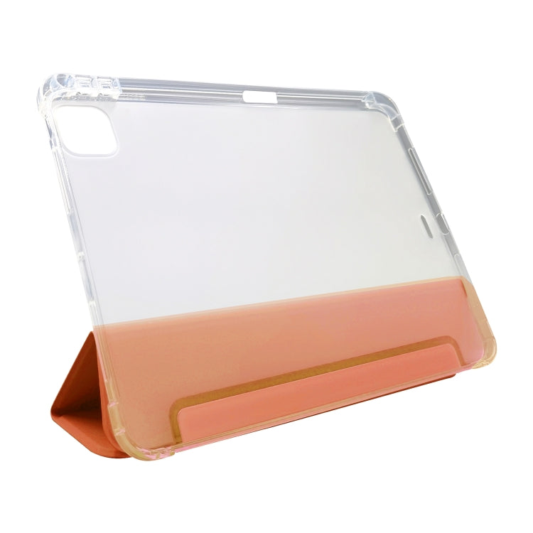 For iPad Pro 11 2024 3-folding Electric Pressed Skin Texture Leather Tablet Case(Orange) - iPad Pro 11 2024 Cases by PMC TechLife | Online Shopping South Africa | PMC TechLife | Buy Now Pay Later Mobicred