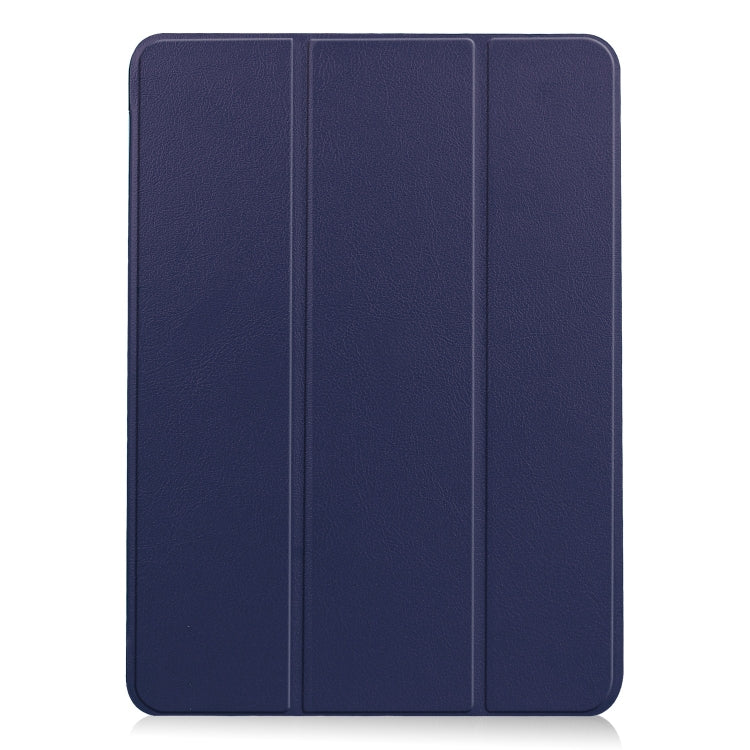 For iPad Air 13 2024 Custer Pure Color 3-Fold Holder Smart Leather Tablet Case(Dark Blue) - iPad Air 13 2024 Cases by PMC Jewellery | Online Shopping South Africa | PMC Jewellery | Buy Now Pay Later Mobicred