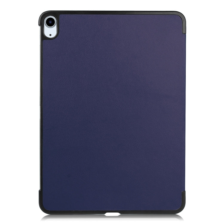 For iPad Air 13 2024 Custer Pure Color 3-Fold Holder Smart Leather Tablet Case(Dark Blue) - iPad Air 13 2024 Cases by PMC Jewellery | Online Shopping South Africa | PMC Jewellery | Buy Now Pay Later Mobicred