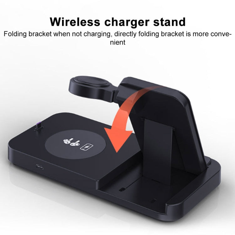 For Samsung Series 3 in 1 15W Earphones/Phones/Watch Fold Wireless Charger Stand(White) - Multifunction Charger by PMC Jewellery | Online Shopping South Africa | PMC Jewellery | Buy Now Pay Later Mobicred