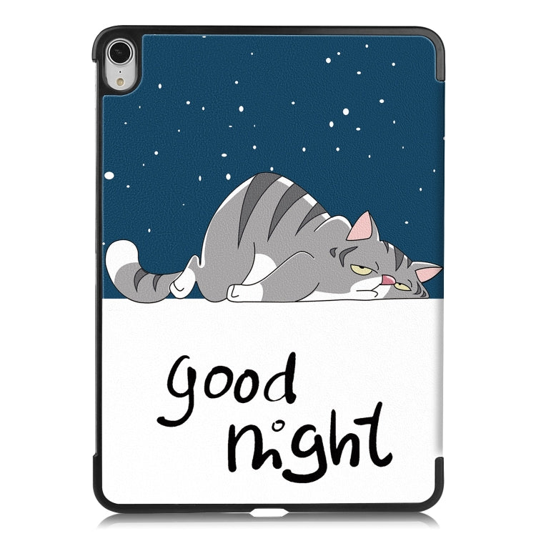 For iPad Air 13 2025 / 2024 Custer Painted 3-Fold Holder Smart Leather Tablet Case(Lazy Cat) - iPad Air 13 2025 / 2024 Cases by PMC TechLife | Online Shopping South Africa | PMC TechLife | Buy Now Pay Later Mobicred