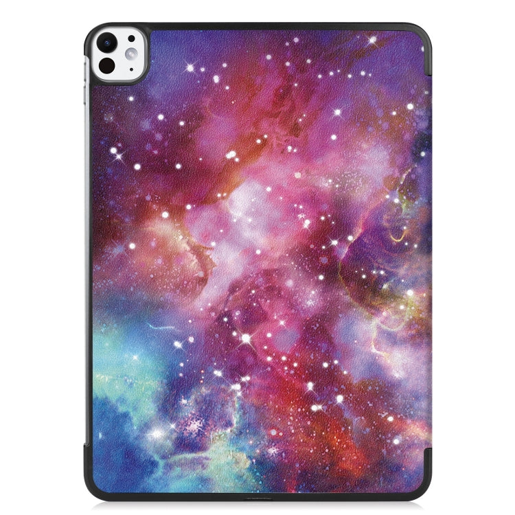 For iPad Pro 11 2024 Custer Painted 3-Fold Holder Smart Leather Tablet Case(Milky Way Nebula) - iPad Pro 11 2024 Cases by PMC Jewellery | Online Shopping South Africa | PMC Jewellery | Buy Now Pay Later Mobicred