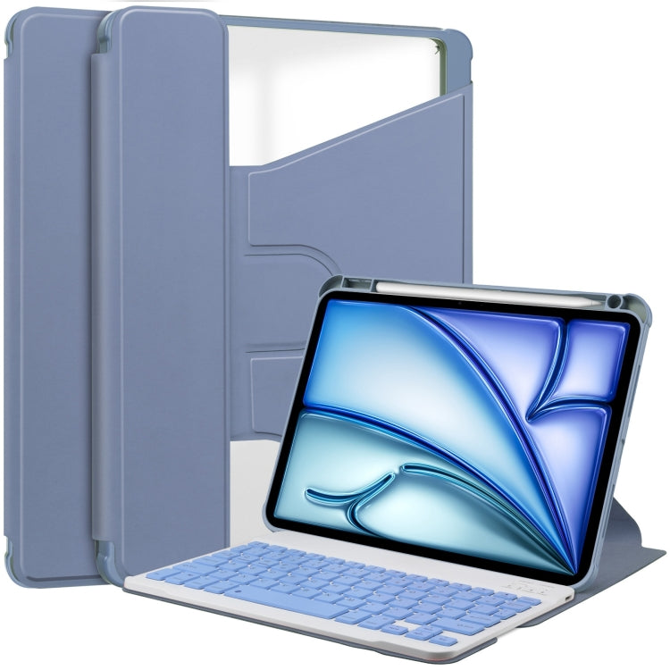 For iPad Air 13 2024 Transparent Rotation Smart Leather Tablet Case with Keyboard(Lavender) - iPad Air 13 2024 Cases by PMC TechLife | Online Shopping South Africa | PMC TechLife | Buy Now Pay Later Mobicred