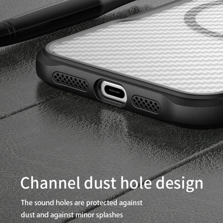 For iPhone 16 Carbon Fiber Texture MagSafe Translucent Phone Case(Black) - iPhone 16 Cases by PMC TechLife | Online Shopping South Africa | PMC TechLife | Buy Now Pay Later Mobicred