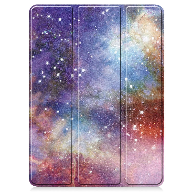 For iPad Pro 11 2024 Custer Painted 3-Fold Holder Smart Leather Tablet Case with Pen Tray(Milky Way Nebula) - iPad Pro 11 2024 Cases by PMC Jewellery | Online Shopping South Africa | PMC Jewellery | Buy Now Pay Later Mobicred