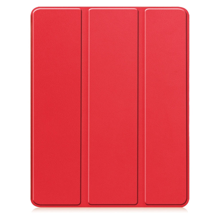 For iPad Pro 13 2024 Custer TPU Pure Color 3-Fold Holder Smart Leather Tablet Case with Pen Tray(Red) - iPad Pro 13 2024 Cases by PMC Jewellery | Online Shopping South Africa | PMC Jewellery | Buy Now Pay Later Mobicred